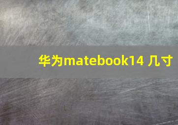 华为matebook14 几寸